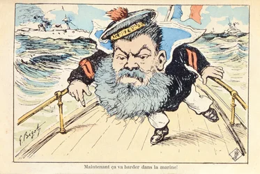 Karikatur af marineminister Camille Pelletan (1846-1915)